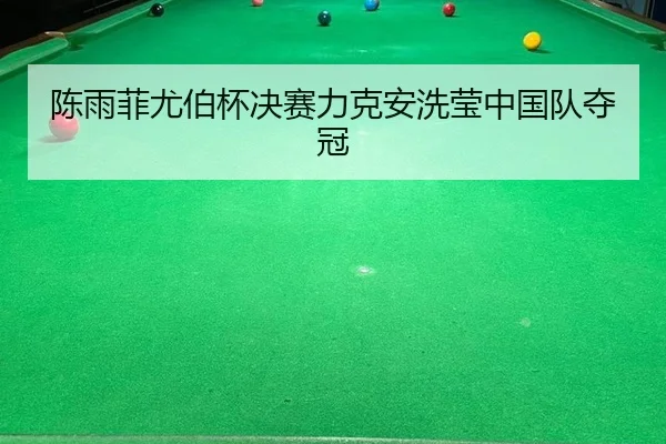 陈雨菲尤伯杯决赛力克安洗莹中国队夺冠